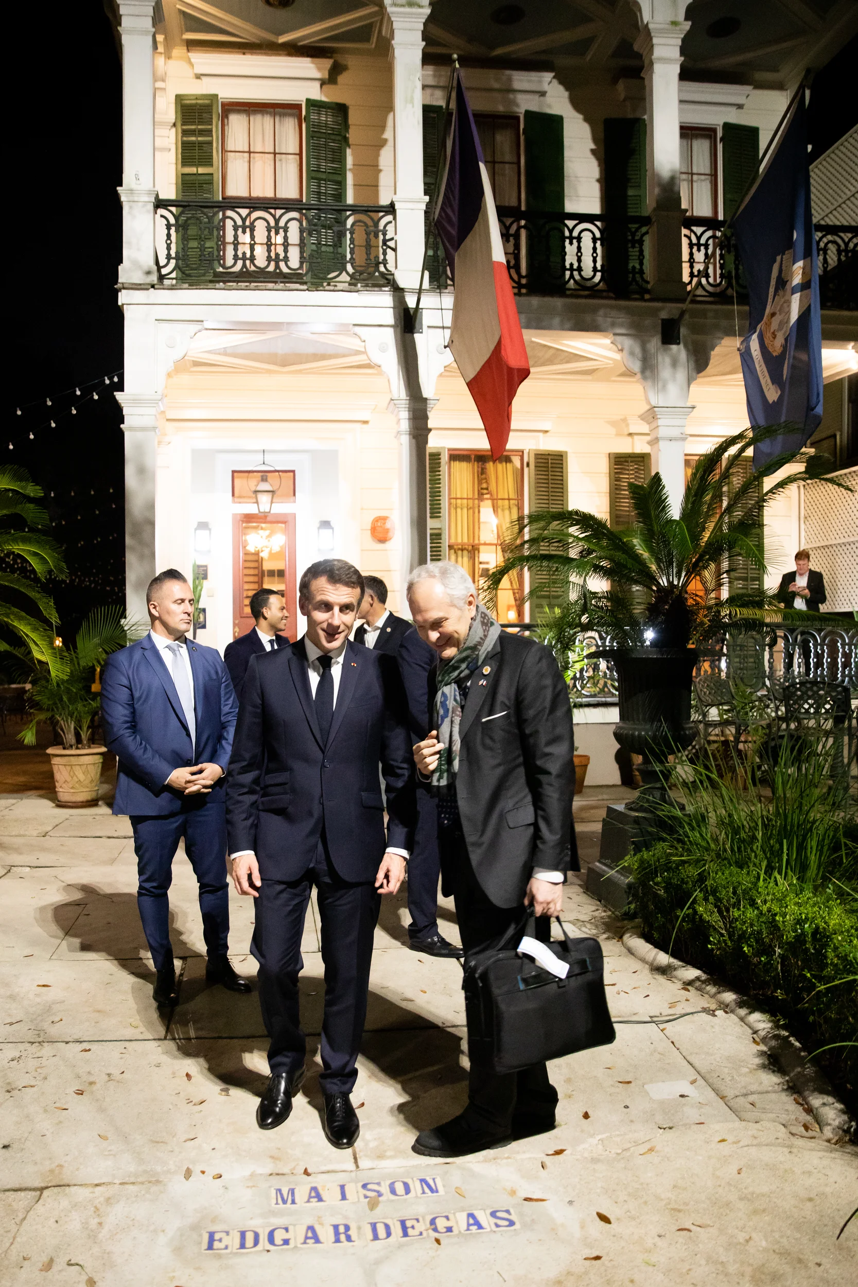  French President Emmanuel Macron visits the Degas House New Orleans