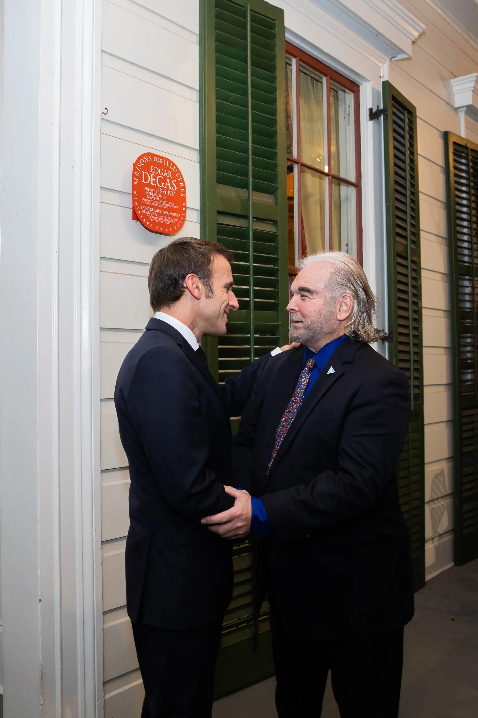  French President Emmanuel Macron visits the Degas House New Orleans